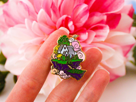 Gold Ocean of Sky Floating Islands Hard Enamel Mini Pin Set - Day Version