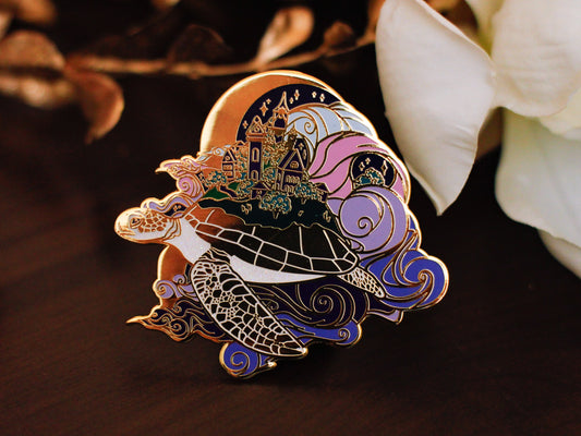 Gold Ocean of Sky Turtle Hard Enamel Pin - Night Version