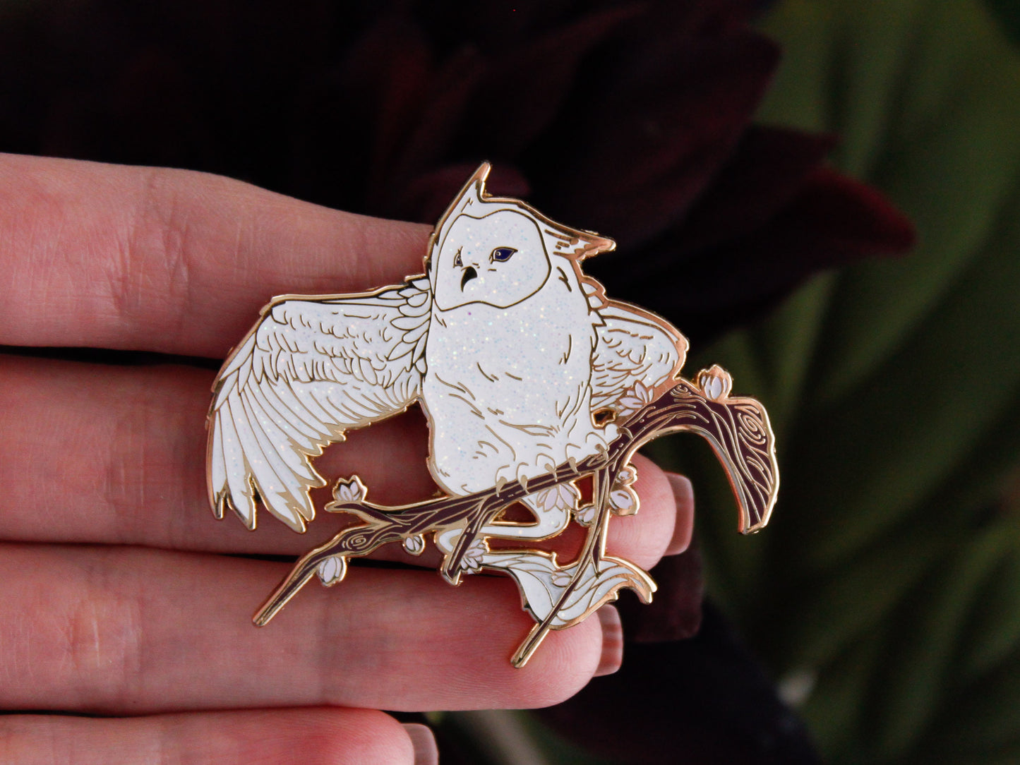 Gold Enchanted Forest Owl Griffin Hard Enamel Pin