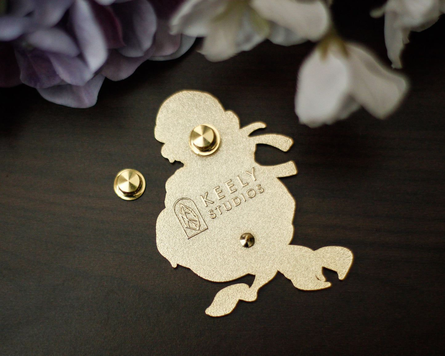 Set of 2 Gold Locking Enamel Pin Backs