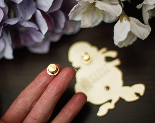 Set of 2 Gold Locking Enamel Pin Backs