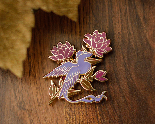 Floral Dragon - A Tea Party with Dragons Gold Hard Enamel Pin