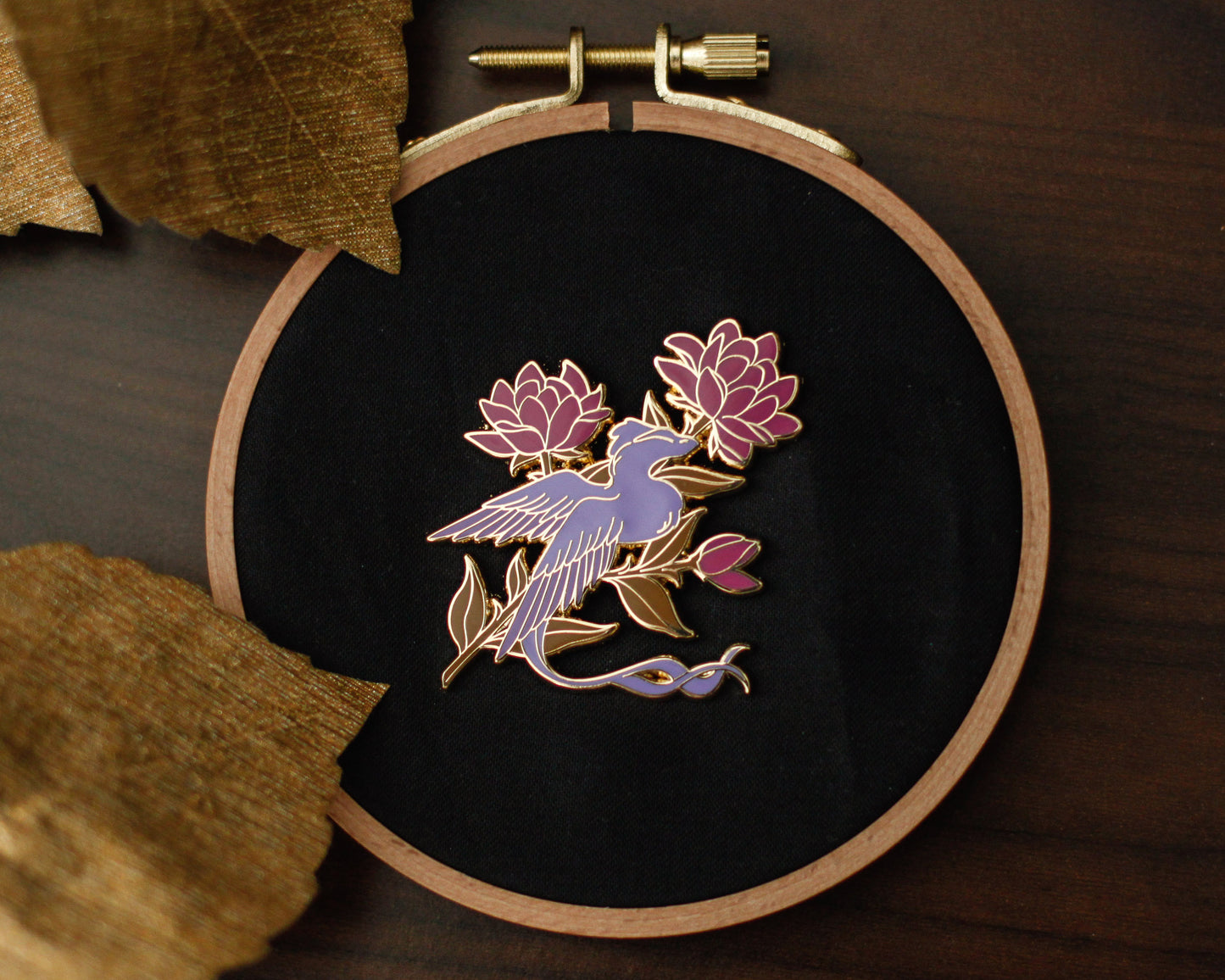 Floral Dragon - A Tea Party with Dragons Gold Hard Enamel Pin