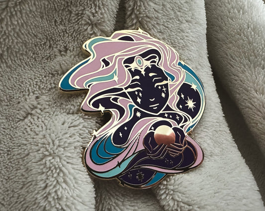 ALTERNATE Gold Celestial Garden Sun Goddess Hard Enamel Pin