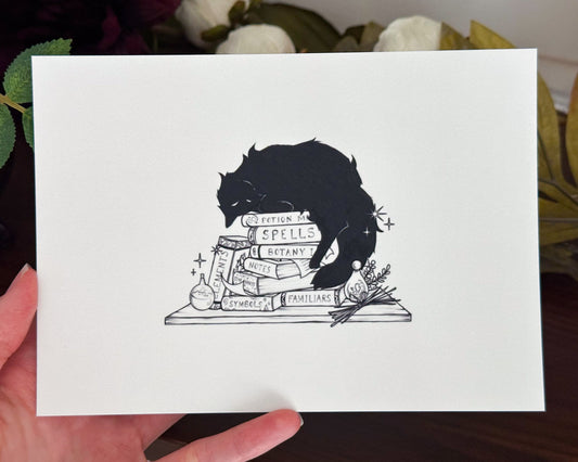 Sleepy Cat Familiar Art Print