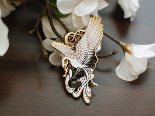 Gold Celestial Garden Astral Pheonix Hard Enamel Pin