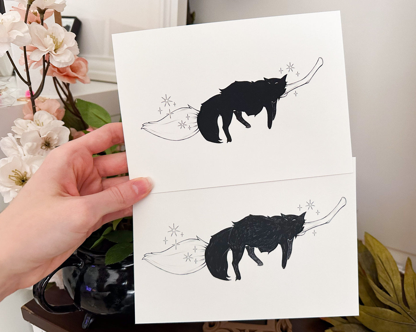 Sleepy Cat Familiar Art Print