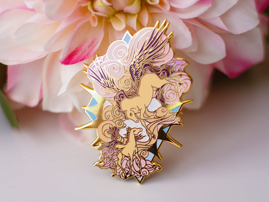 Gold Ocean of Sky Pegasus Hard Enamel Pin