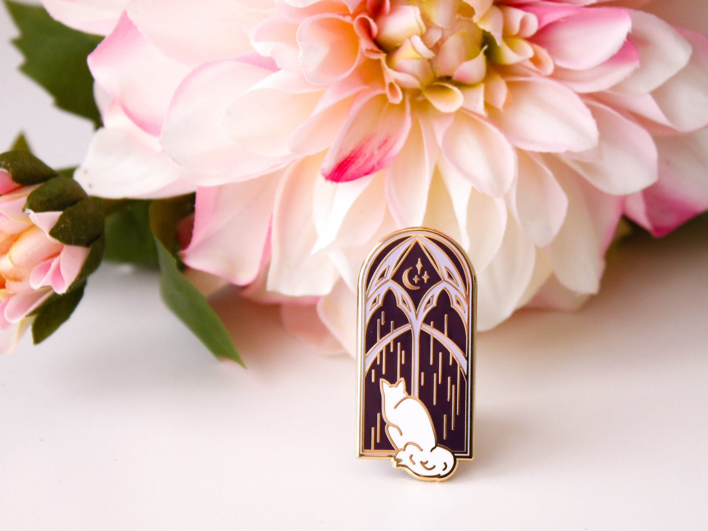 Windowsill Cat Hard Enamel Pin