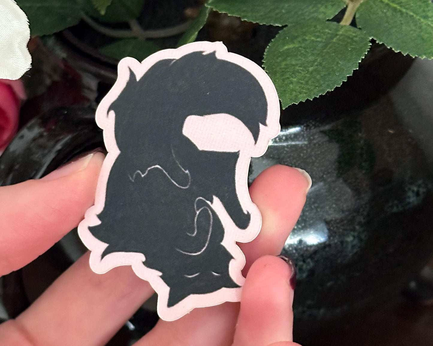 Sleepy Cat Familiar Die Cut Sticker