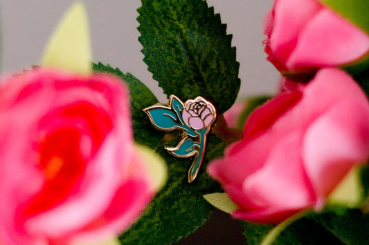 Gold Marvelous Manor Rose Hard Enamel Mini Pin