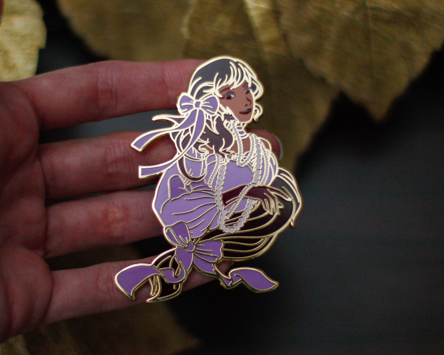 BLOOM Edition - A Tea Party with Dragons: Midnight Soiree "Shoulder Friend" Gold Hard Enamel Pin