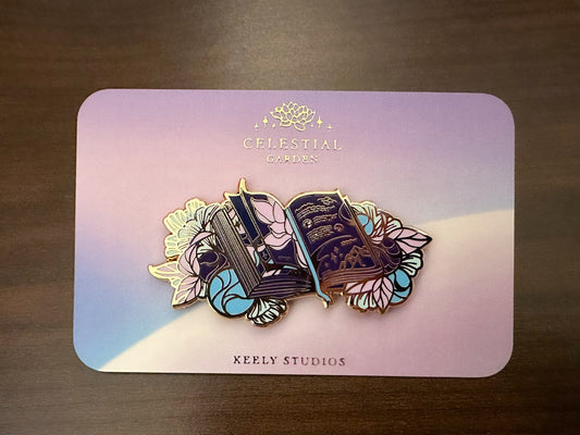 SECONDS | Gold Tome of Celestial Gardening Hard Enamel Pin - Discontinued Version - Celestial Garden Collection
