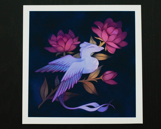 Floral Dragon Fine Art Print | 8.5x8.5