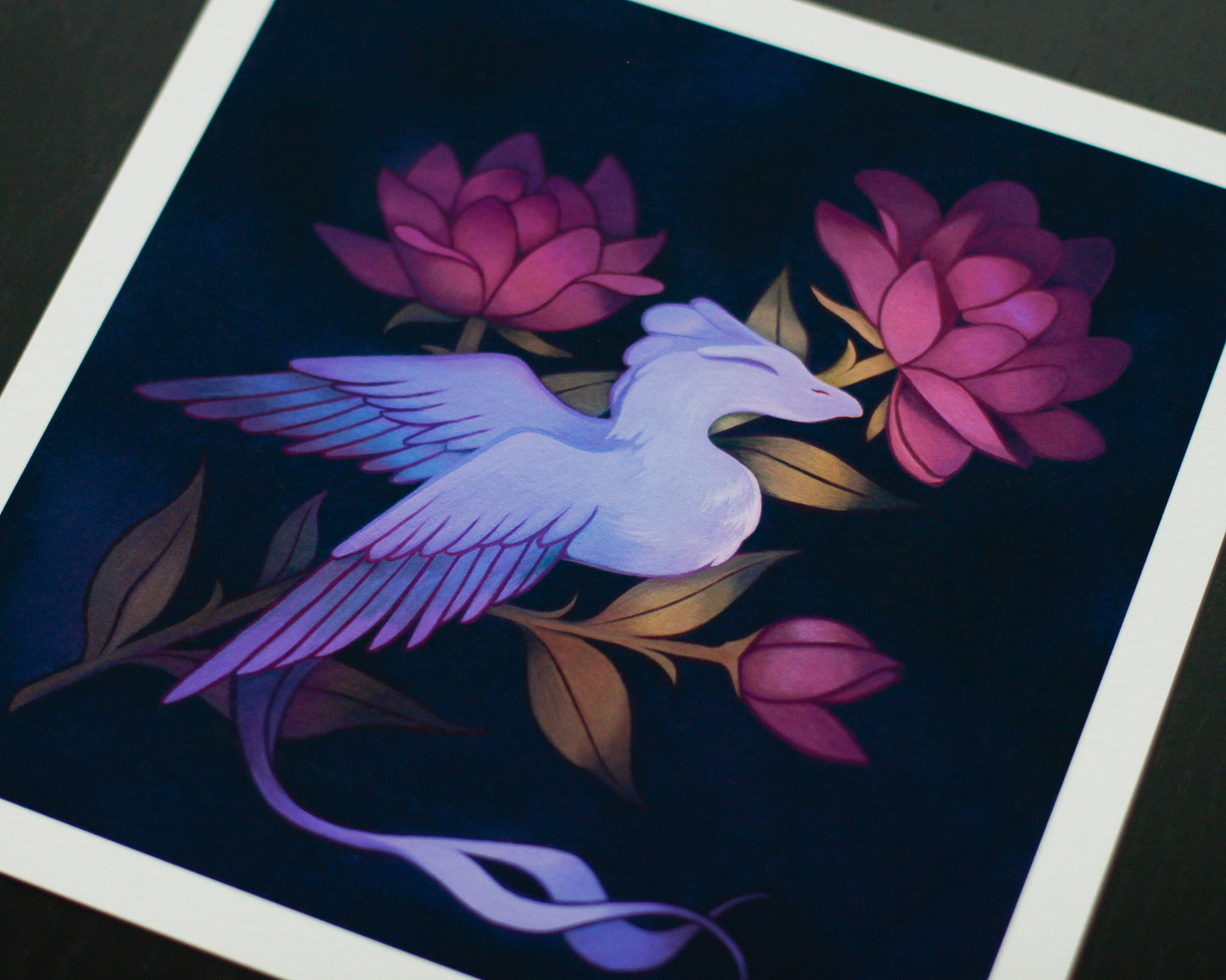 Floral Dragon Fine Art Print | 8.5x8.5