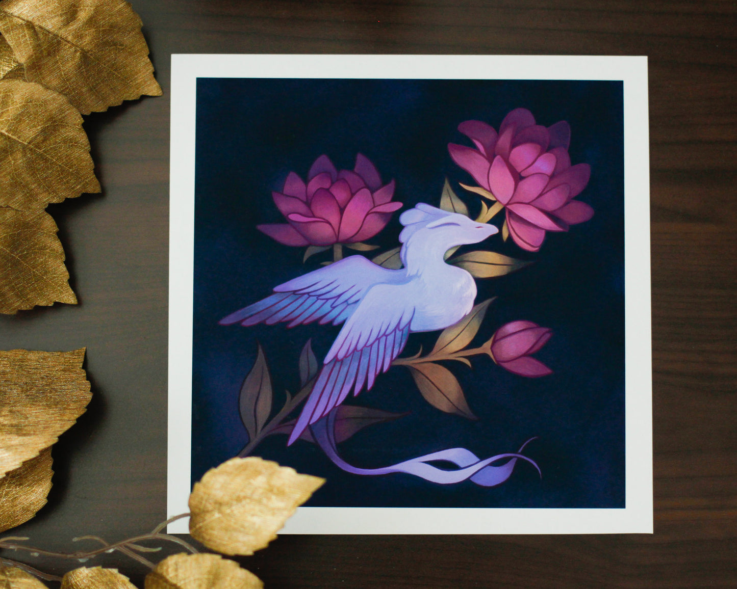 Floral Dragon Fine Art Print | 8.5x8.5