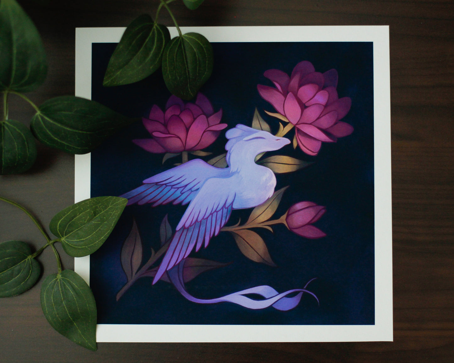 Floral Dragon Fine Art Print | 8.5x8.5