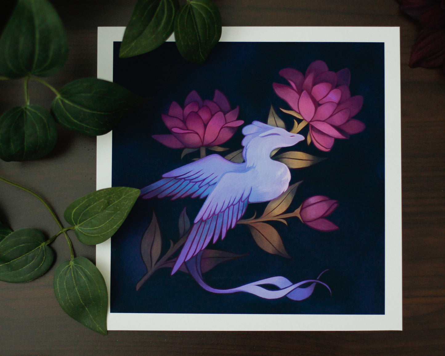 Floral Dragon Fine Art Print | 8.5x8.5