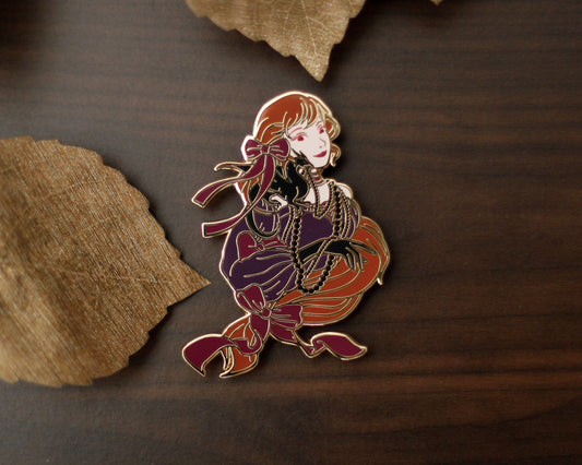 HARVEST Edition - A Tea Party with Dragons: Midnight Soiree "Shoulder Friend" Gold Hard Enamel Pin