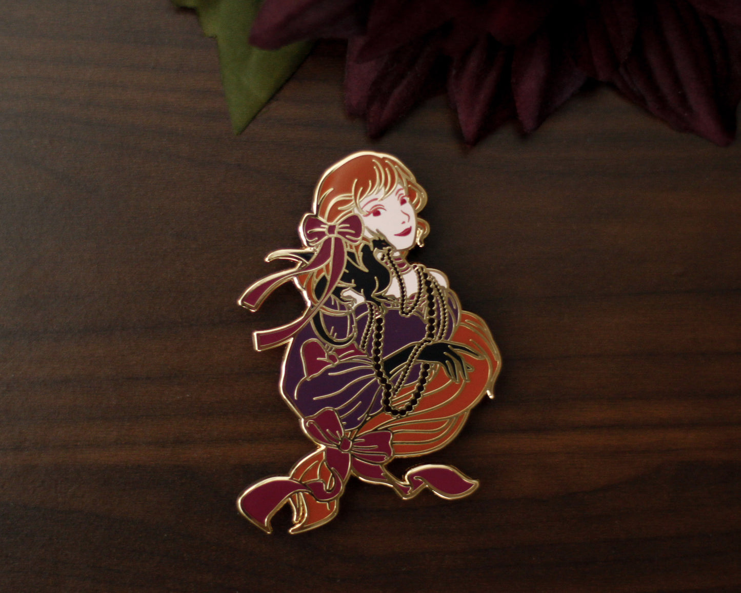 HARVEST Edition - A Tea Party with Dragons: Midnight Soiree "Shoulder Friend" Gold Hard Enamel Pin