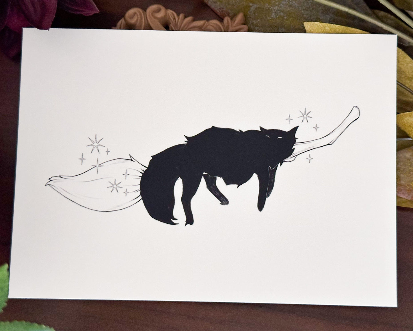 Sleepy Cat Familiar Art Print