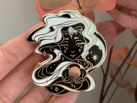 Gold Celestial Garden Sun Goddess Hard Enamel Pin