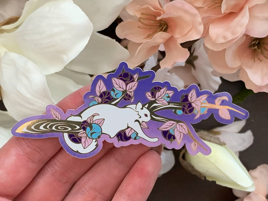 Celestial Garden Evertree Cat Die Cut Gold Mirror Effect Sticker