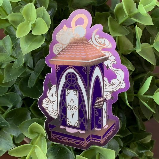 Enchanted Forest Lantern Die Cut Gold Mirror Effect Sticker