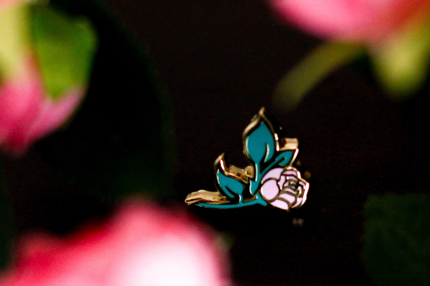 Gold Marvelous Manor Rose Hard Enamel Mini Pin