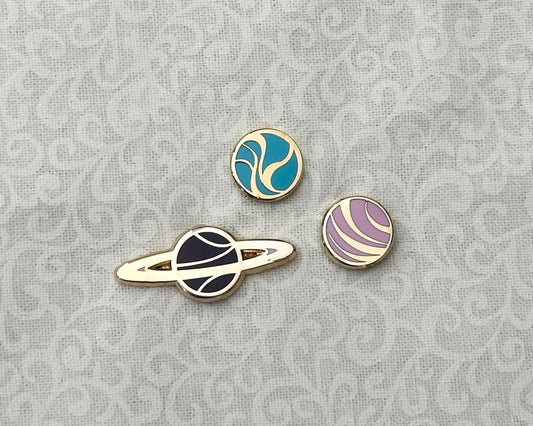 OOPSIE Set | Gold Celestial Garden Planet Mini Pin Set - Hard Enamel Pins - Galaxy Enamel Pin Set