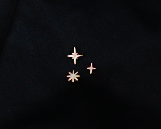 Sparkles Mini Pin Set - Sleepy Cat Familiar Collection -  Gold Hard Enamel Pins