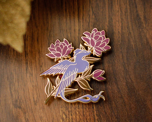 Floral Dragon - A Tea Party with Dragons Gold Hard Enamel Pin