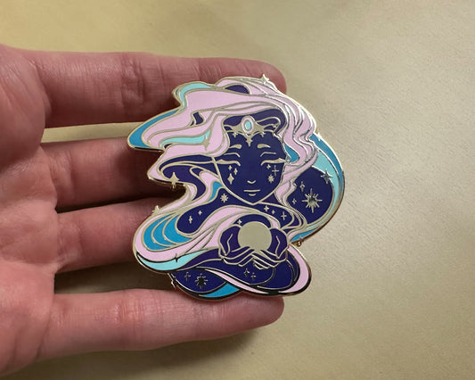 ALTERNATE Gold Celestial Garden Sun Goddess Hard Enamel Pin