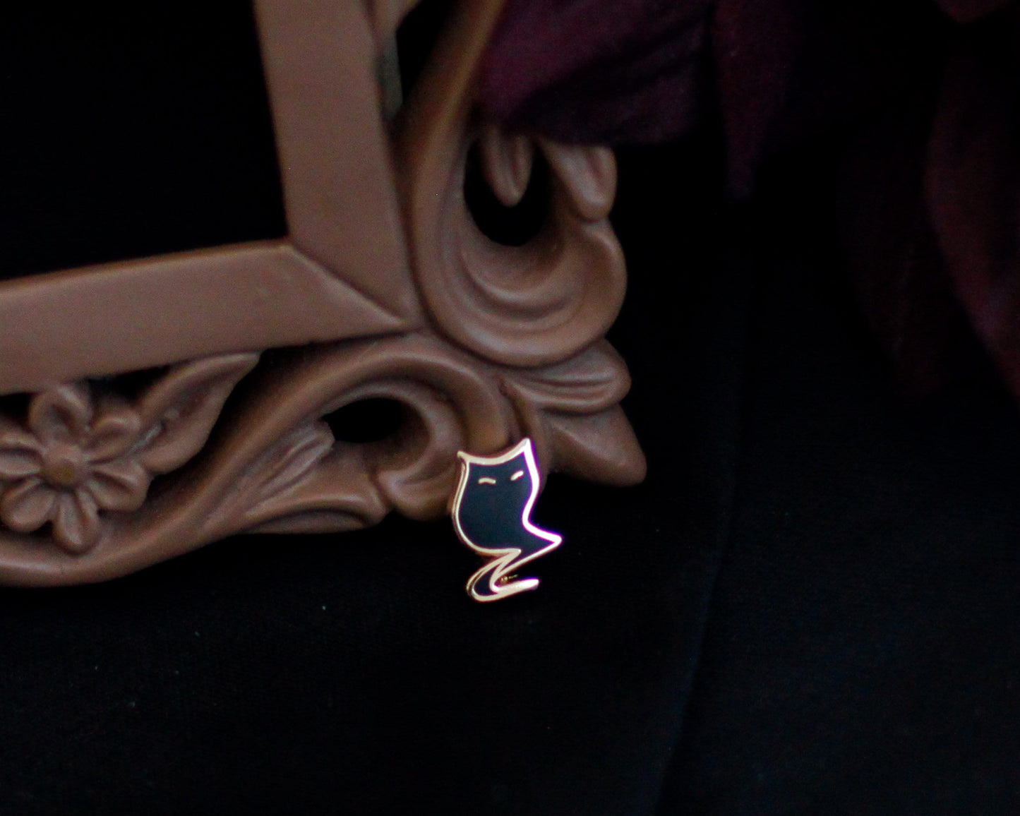 Sleepy Cat Familiar Ghost Tea Hard Enamel Mini Pins