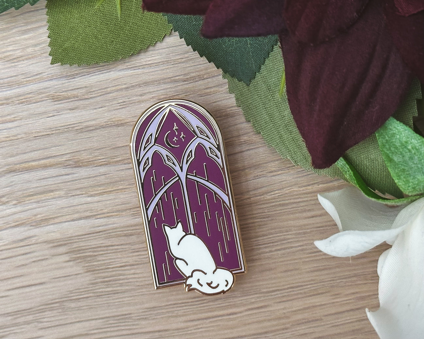 Windowsill Cat Hard Enamel Pin