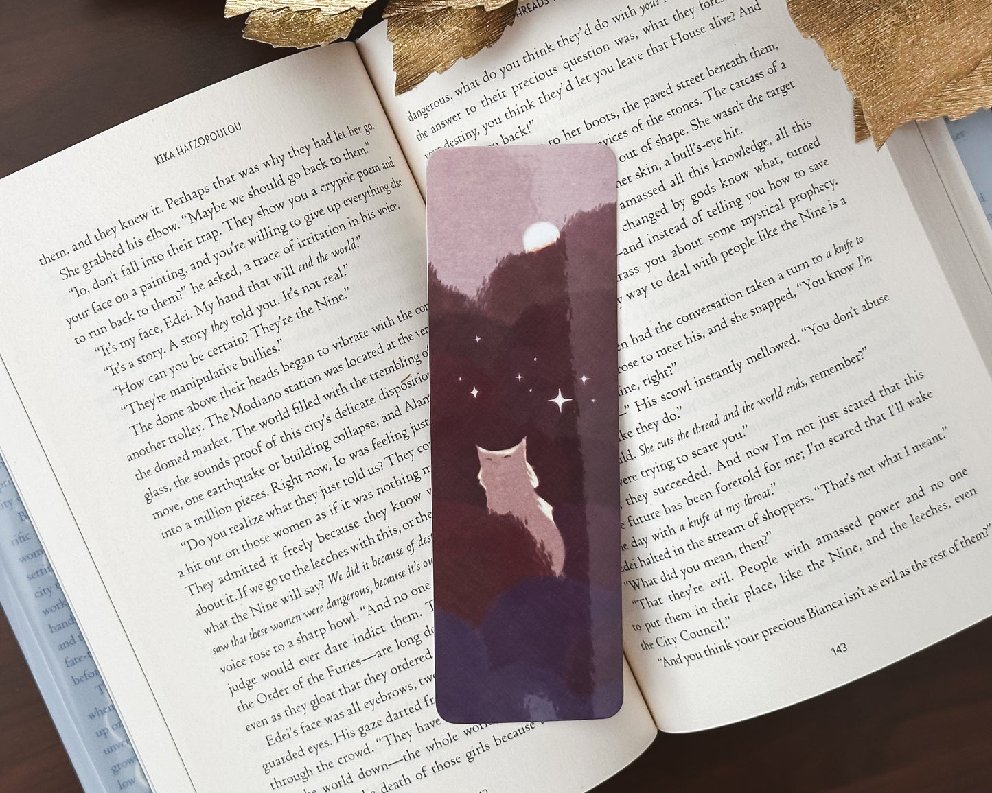 Handmade Sunset Cat Bookmark