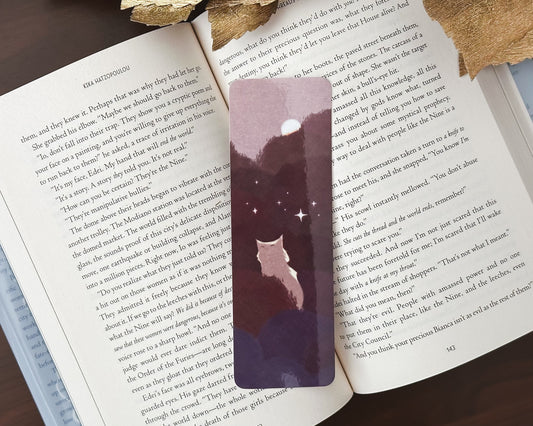 Handmade Sunset Cat Bookmark