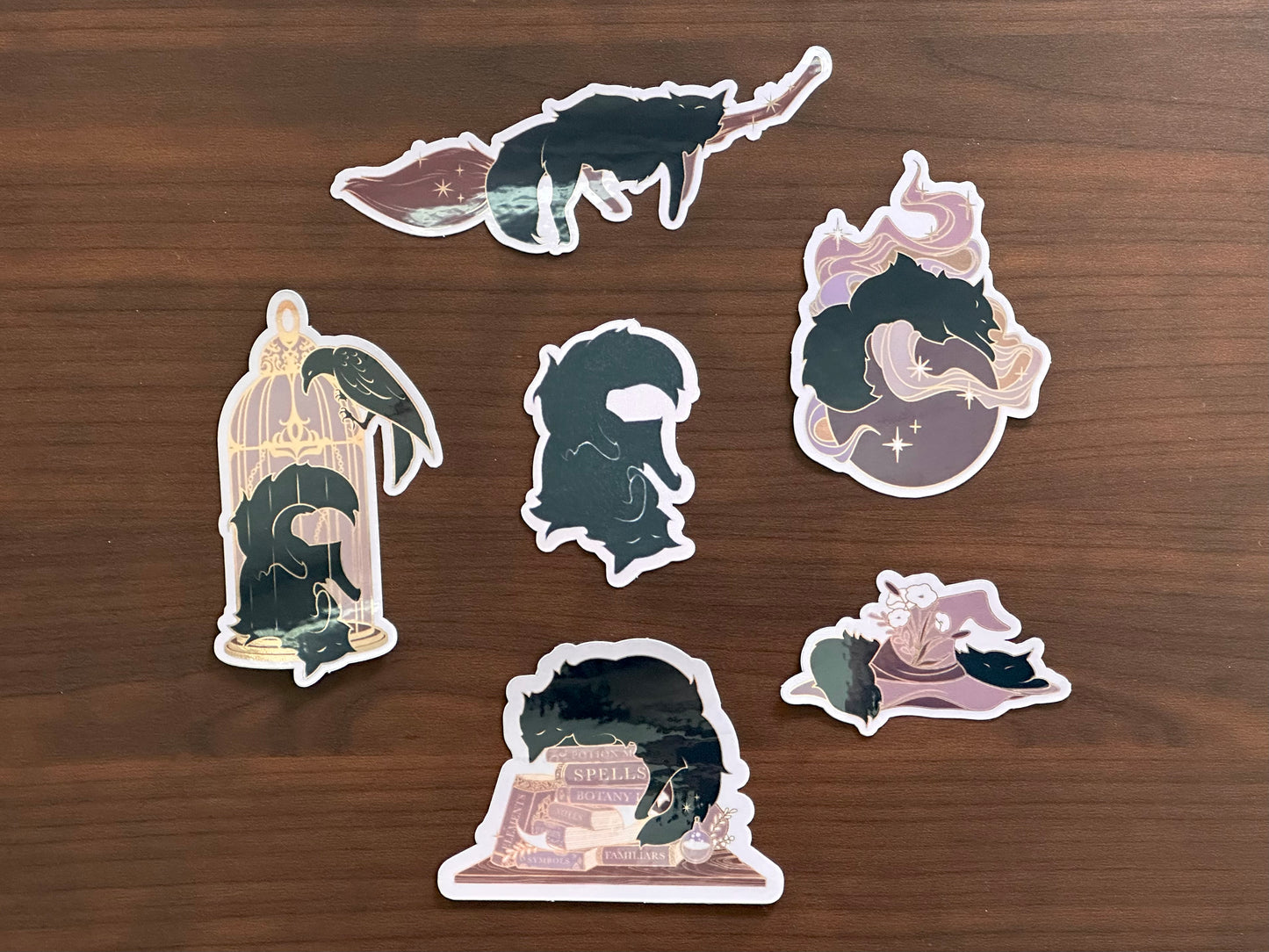 Sleepy Cat Familiar Die Cut Sticker Set