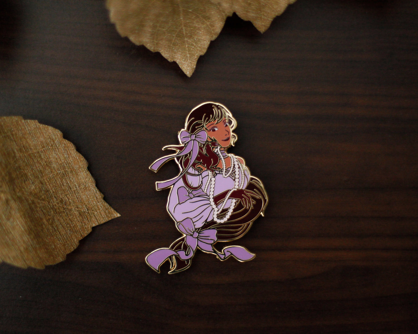 BLOOM Edition - A Tea Party with Dragons: Midnight Soiree "Shoulder Friend" Gold Hard Enamel Pin