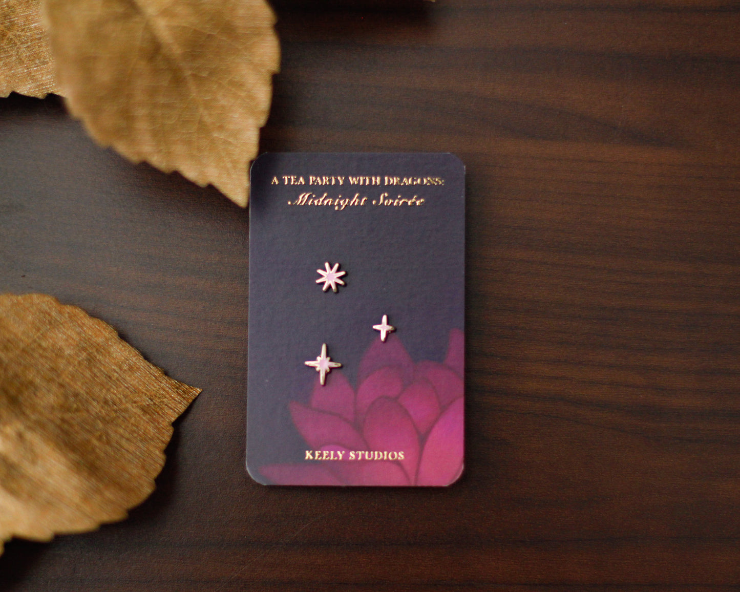 Sparkles Mini Pin Set - BLOOM Edition - A Tea Party with Dragons: Midnight Soiree  Gold Hard Enamel Pins