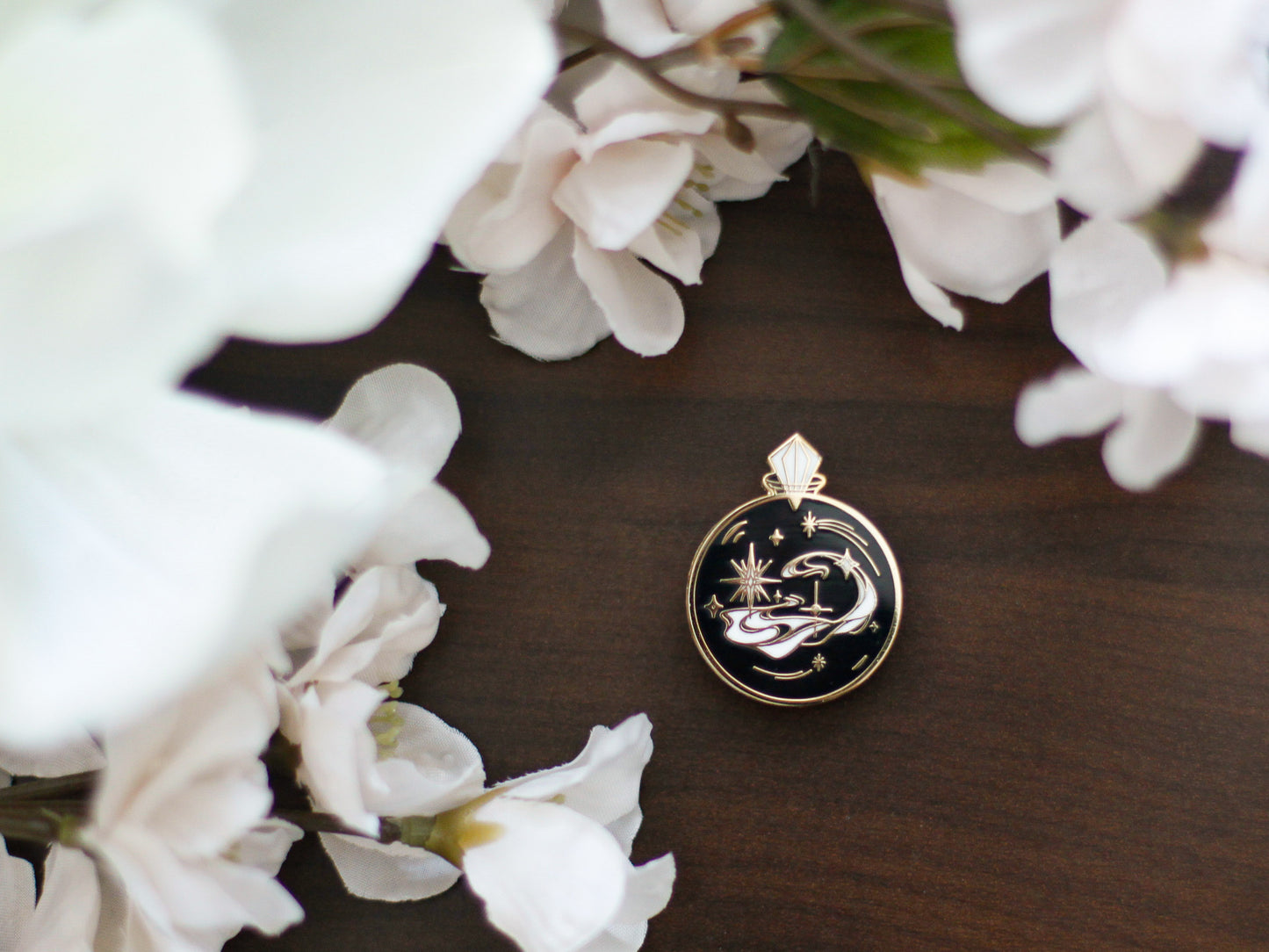 Gold Celestial Garden Starlight Potion Hard Enamel Pin - Black Edition