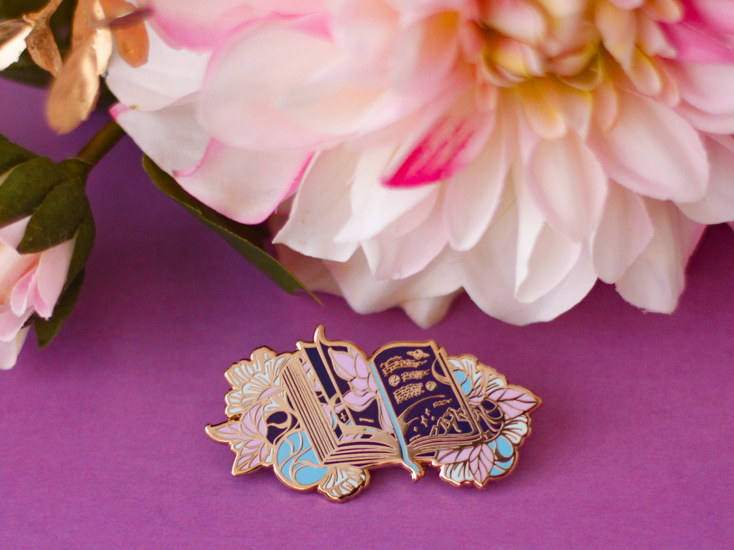 SECONDS | Gold Tome of Celestial Gardening Hard Enamel Pin - Discontinued Version - Celestial Garden Collection