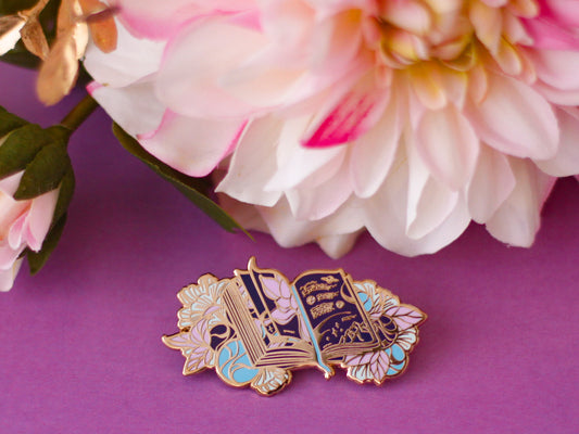 SECONDS | Gold Tome of Celestial Gardening Hard Enamel Pin - Discontinued Version - Celestial Garden Collection