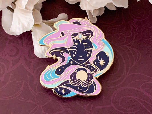 Gold Celestial Garden Sun Goddess Hard Enamel Pin