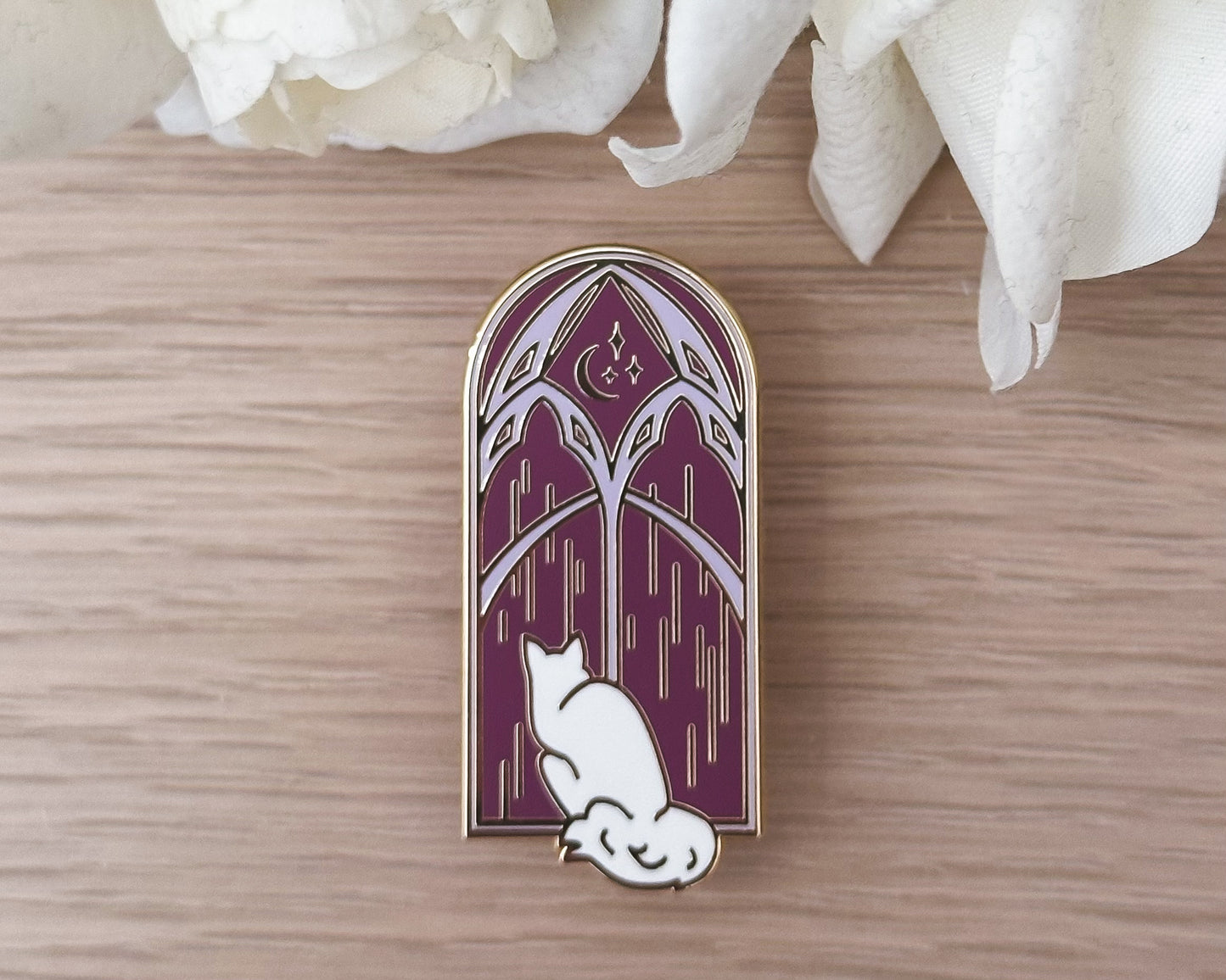Windowsill Cat Hard Enamel Pin