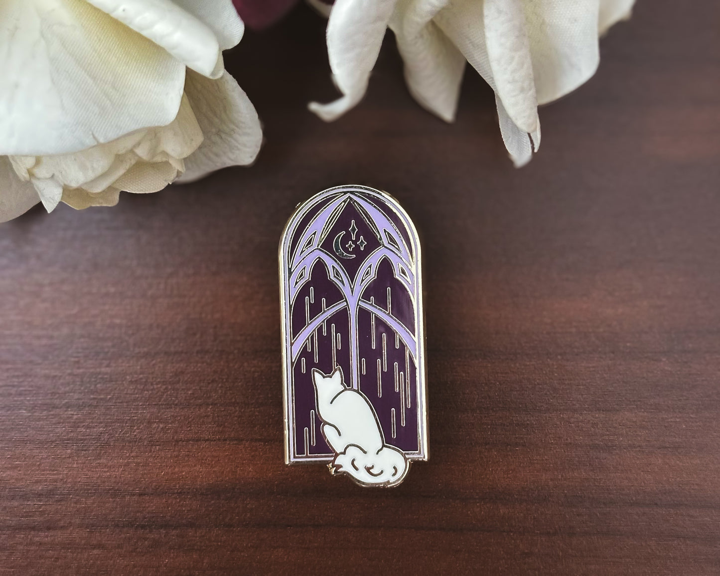SECONDS | Windowsill Cat Hard Enamel Pin