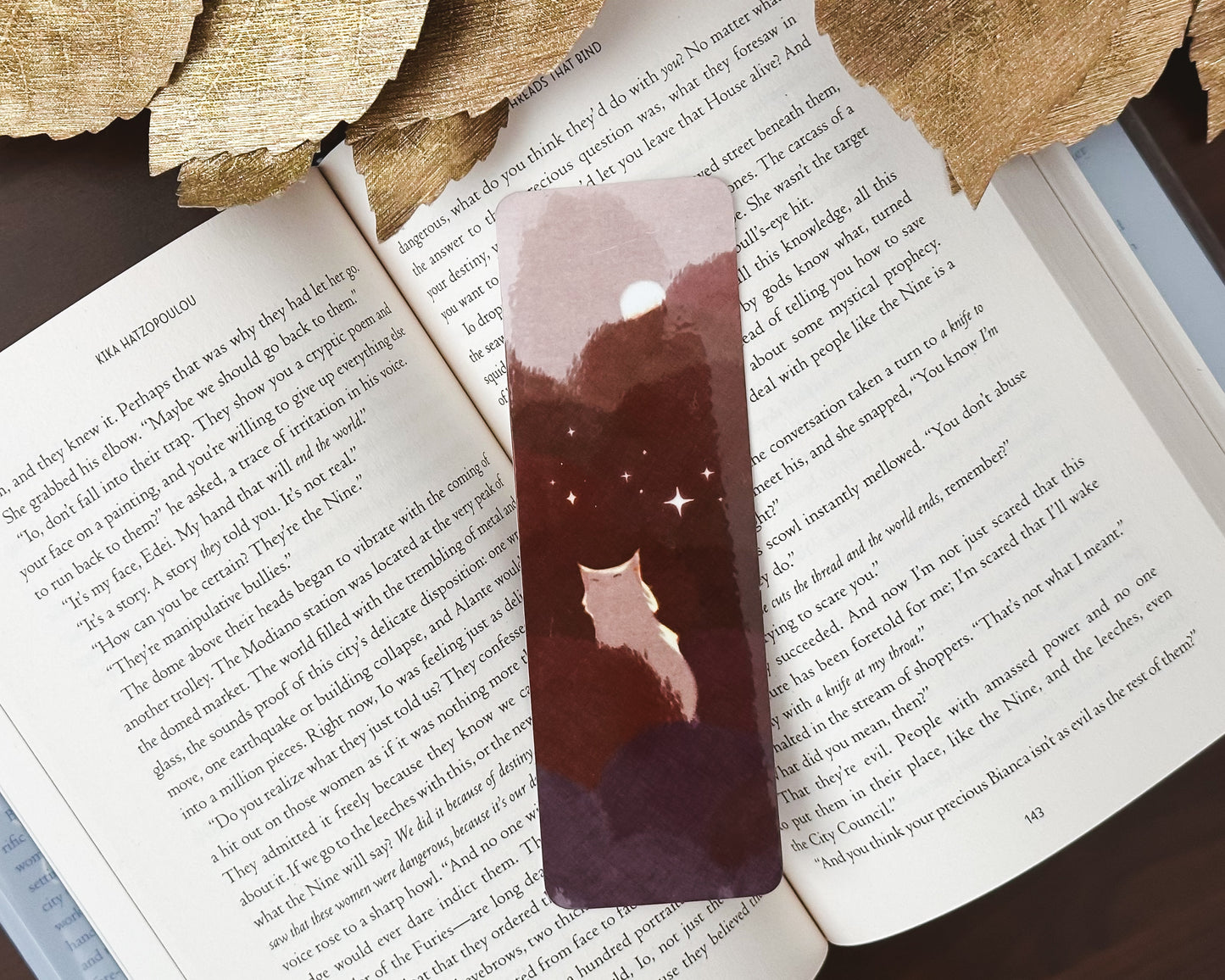 Handmade Sunset Cat Bookmark