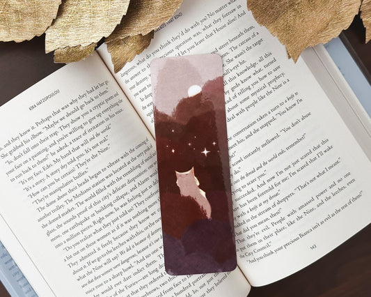 Handmade Sunset Cat Bookmark