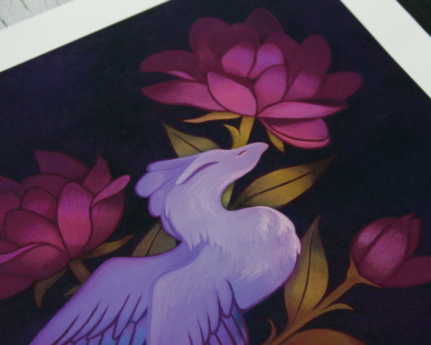 Floral Dragon Fine Art Print | Archival Digital Painting Art Print