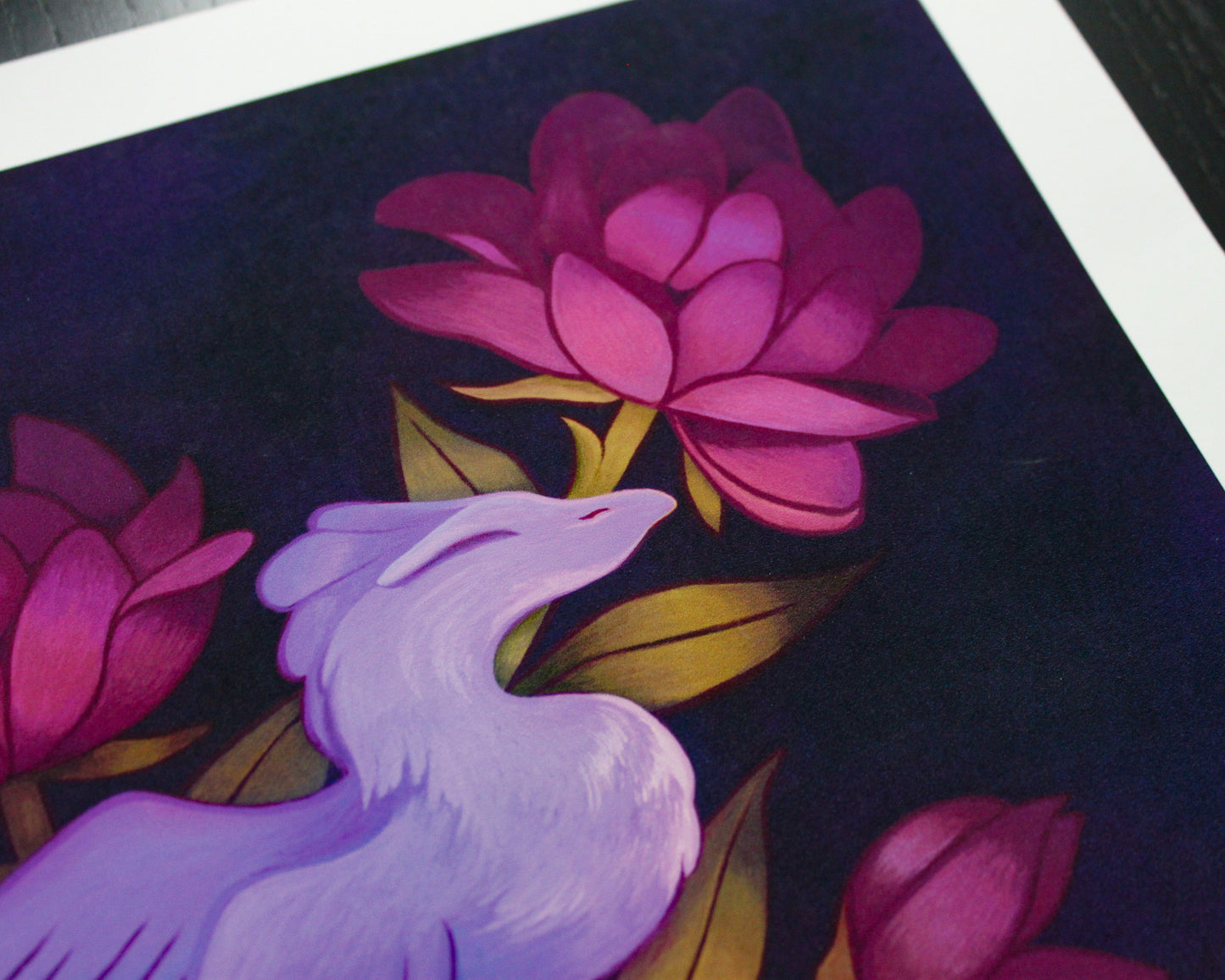 Floral Dragon Fine Art Print | Archival Digital Painting Art Print